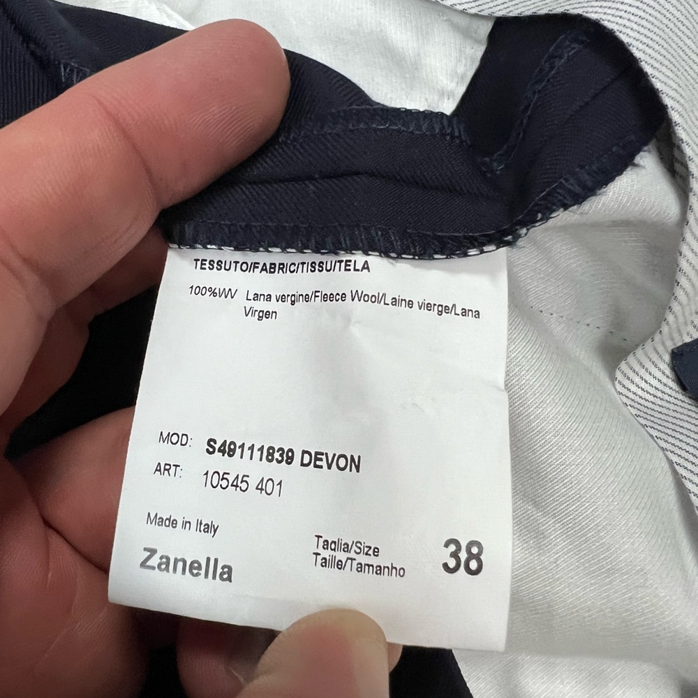 Zanella Navy Blue Devon Fit Dress Pants 38x29 - Picture 9 of 11